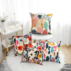 Floral throw pillow covers 18x18 Set of 4 for sofa couch and living room decor