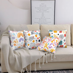 Floral throw pillow covers 18x18 Set of 4 for sofa couch and living room decor
