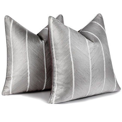 Geometric Jacquard Throw Pillow Covers 18x18 inch Set of 2 Luxury Decorative Cushion Covers