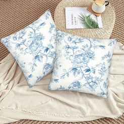 Floral throw pillow covers 18x18 Set of 2 for sofa couch and living room decor