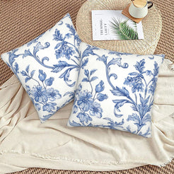 Floral throw pillow covers 18x18 Set of 2 for sofa couch and living room decor