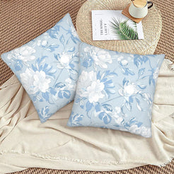 Floral throw pillow covers 18x18 Set of 2 for sofa couch and living room decor