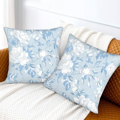 Floral throw pillow covers 18x18 Set of 2 for sofa couch and living room decor