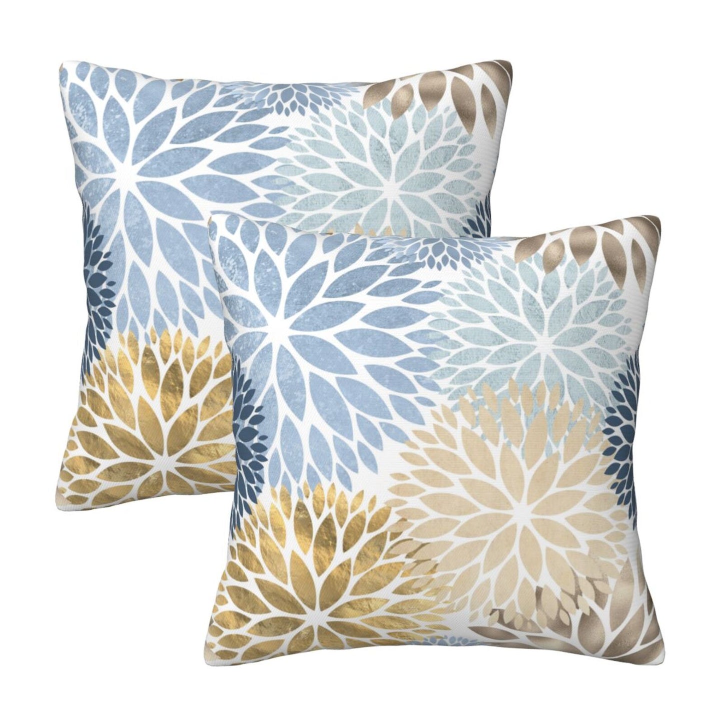 Dahlia Throw Pillow Covers 18x18 inch Set of 2 Velvet Floral Cushion Covers for Sofa Couch
