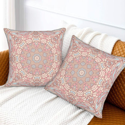 Mandala Throw Pillow Covers 18x18 inch Set of 2 Boho Ethnic Cushion Covers for Sofa Couch