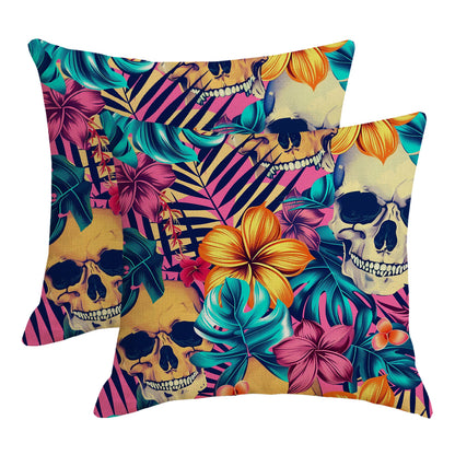 Outdoor Waterproof Throw Pillow Covers 18x18 inch Set of 2 Tropical Leaf Cushion Covers for Patio Garden Lawn