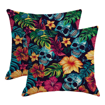 Outdoor Waterproof Throw Pillow Covers 18x18 inch Set of 2 Tropical Leaf Cushion Covers for Patio Garden Lawn