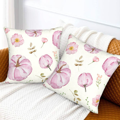 Fall Pumpkin Throw Pillow Covers 18x18 inch Set of 2 Autumn Thanksgiving Farmhouse Velvet Decorative Cushion Covers for Sofa Couch