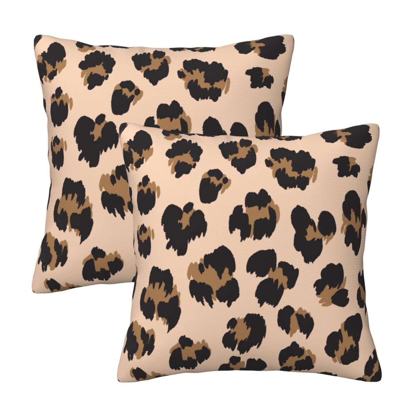 Leopard Print Throw Pillow Covers 18x18 inch Set of 2 Wildlife Velvet Decorative Cushion Covers for Sofa Couch