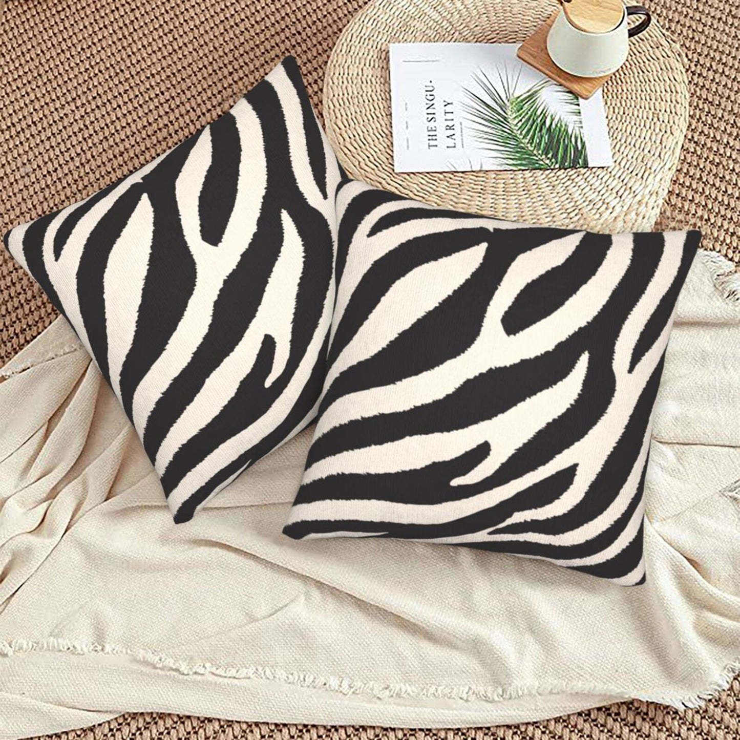 Leopard Print Throw Pillow Covers 18x18 inch Set of 2 Wildlife Velvet Decorative Cushion Covers for Sofa Couch