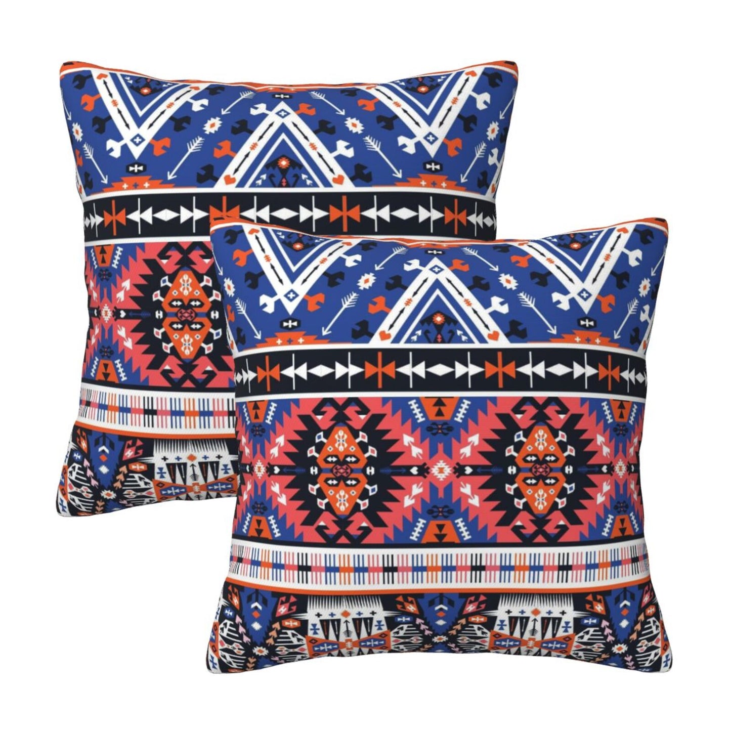 Bohemian Aztec Throw Pillow Covers 18x18 inch Set of 2 Ethnic Carpet Velvet Decorative Cushion Covers for Sofa Couch Bedroom Living Room