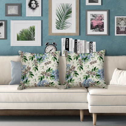 Waterproof Cushion Covers 45x45 cm Set of 2 Floral Outdoor Throw Pillow Covers for Patio Garden Porch