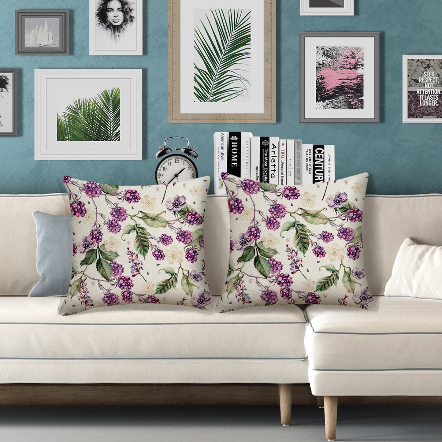 Waterproof Cushion Covers 45x45 cm Set of 2 Floral Outdoor Throw Pillow Covers for Patio Garden Porch