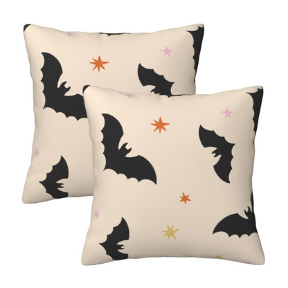 Halloween Decorative Throw Pillow Covers 18x18 inch Set of 2 Skulls Ghosts Pumpkins Velvet Decorative Cushion Covers for Sofa Couch Living Room