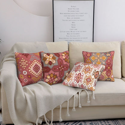 Bohemian Kilim Throw Pillow Covers 18x18 inch Set of 4 Ethnic Decorative Cushion Covers for Sofa Couch Bedroom Living Room