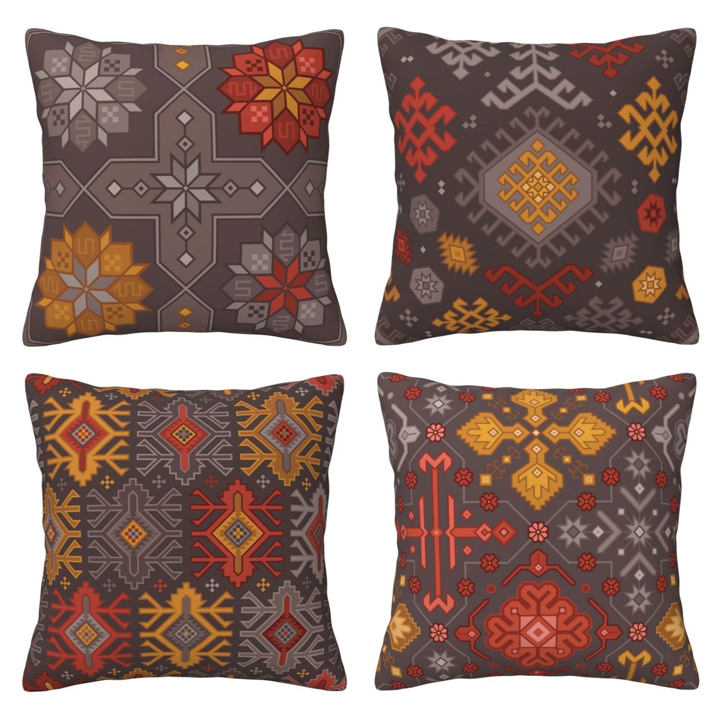 Bohemian Kilim Throw Pillow Covers 18x18 inch Set of 4 Ethnic Decorative Cushion Covers for Sofa Couch Bedroom Living Room