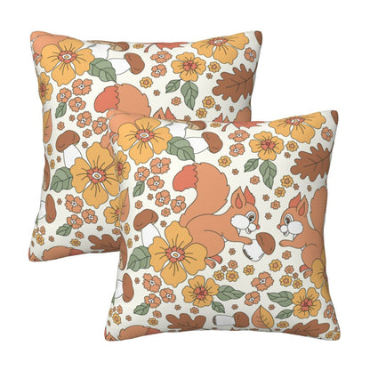 Fall Pumpkin Throw Pillow Covers 18x18 inch Set of 2 Thanksgiving Velvet Cushion Covers for Sofa Couch Bed