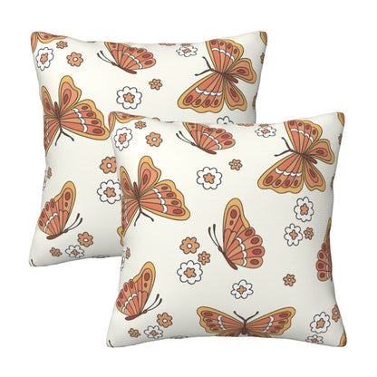 Fall Pumpkin Throw Pillow Covers 18x18 inch Set of 2 Thanksgiving Velvet Cushion Covers for Sofa Couch Bed