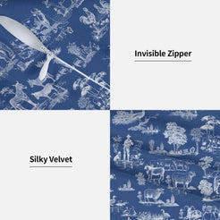 Toile throw pillow covers 18x18 Set of 2 for sofa couch and living room decor
