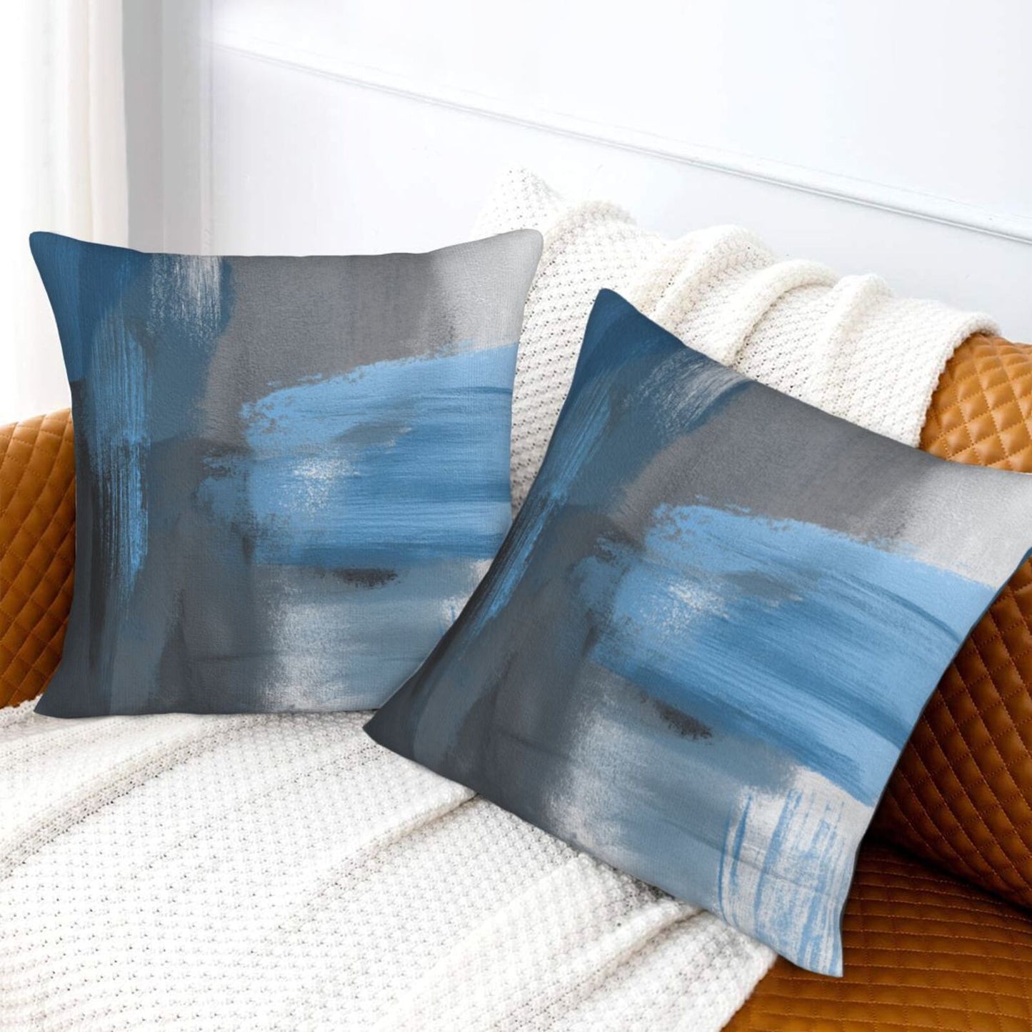 Abstract Throw Pillow Covers 18x18 inch Set of 2 Modern Art Velvet Decorative Cushion Covers for Bedroom Sofa Living Room
