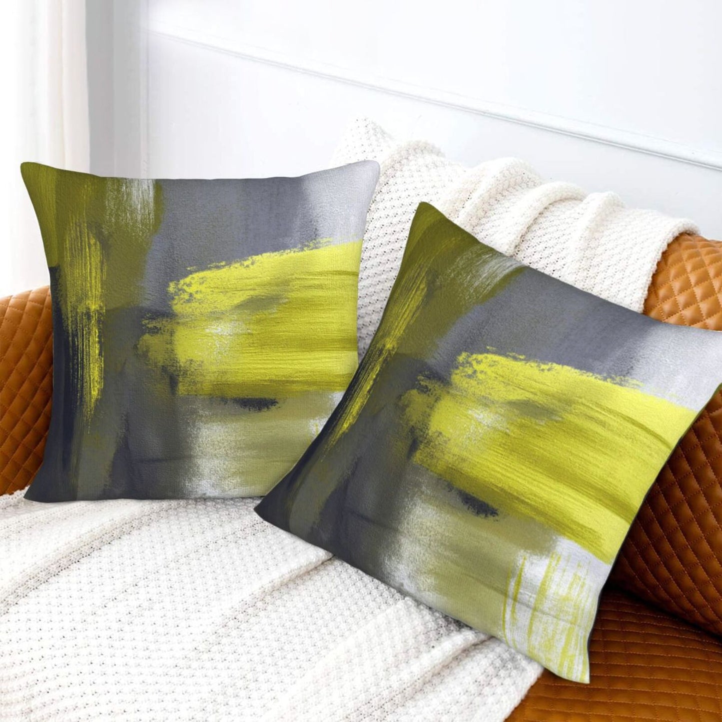 Abstract Throw Pillow Covers 18x18 inch Set of 2 Modern Art Velvet Decorative Cushion Covers for Bedroom Sofa Living Room