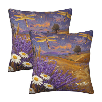 Autumn Throw Pillow Covers 18x18 inch Set of 2 Floral Velvet Decorative Cushion Covers for Sofa Couch Living Room