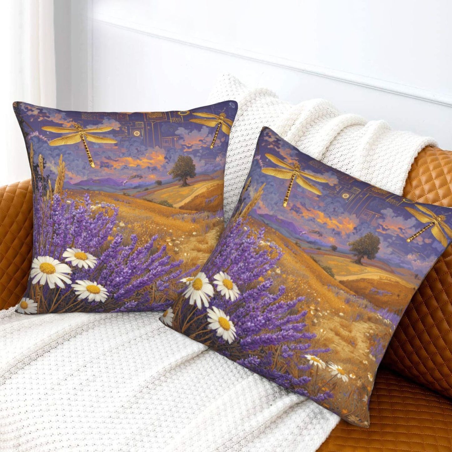 Autumn Throw Pillow Covers 18x18 inch Set of 2 Floral Velvet Decorative Cushion Covers for Sofa Couch Living Room