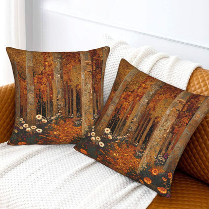 Autumn Throw Pillow Covers 18x18 inch Set of 2 Floral Velvet Decorative Cushion Covers for Sofa Couch Living Room
