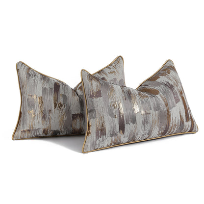 Modern Abstract Jacquard Throw Pillow Covers, Set of 2 | Luxury Decorative Cushions