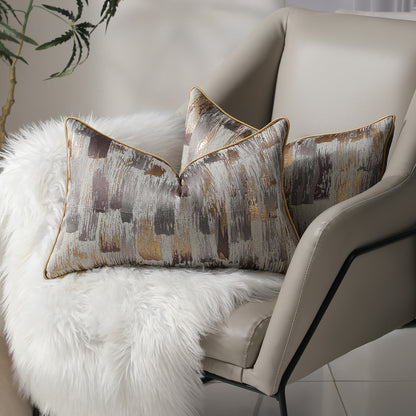 Modern Abstract Jacquard Throw Pillow Covers, Set of 2 | Luxury Decorative Cushions