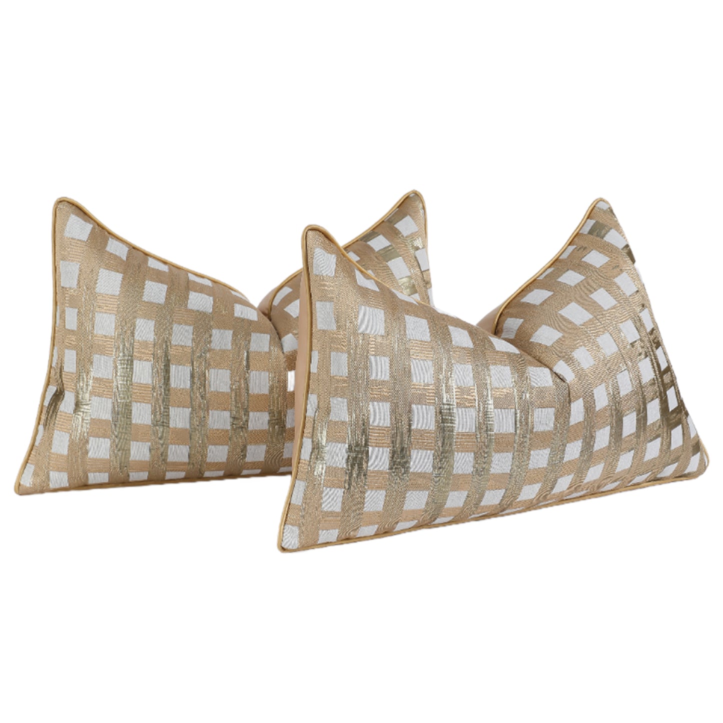 Modern Abstract Jacquard Throw Pillow Covers, Set of 2 | Luxury Decorative Cushions
