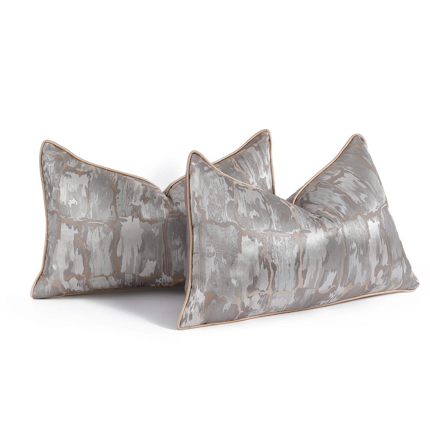 Modern Abstract Jacquard Throw Pillow Covers, Set of 2 | Luxury Decorative Cushions