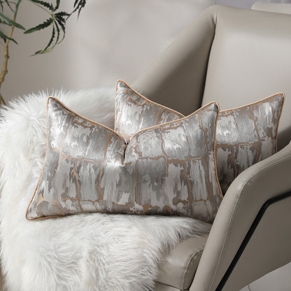 Modern Abstract Jacquard Throw Pillow Covers, Set of 2 | Luxury Decorative Cushions