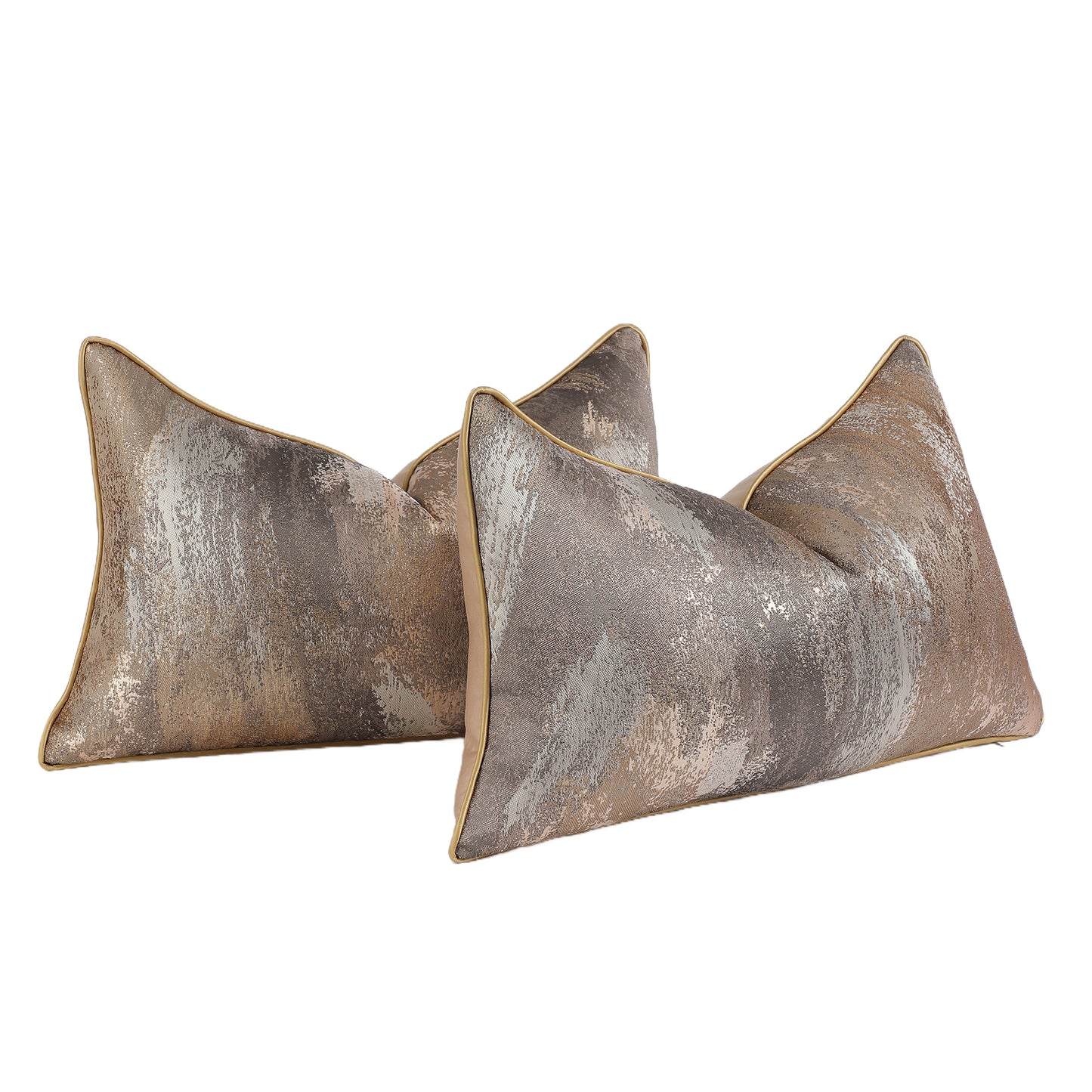 Modern Abstract Jacquard Throw Pillow Covers, Set of 2 | Luxury Decorative Cushions