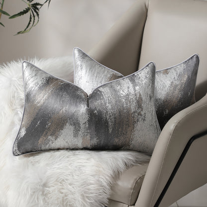 Modern Abstract Jacquard Throw Pillow Covers, Set of 2 | Luxury Decorative Cushions
