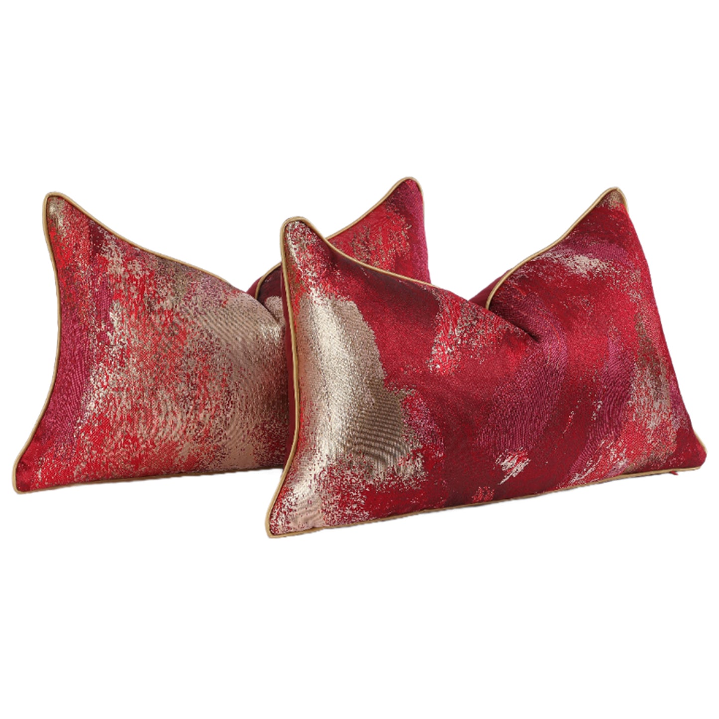 Modern Abstract Jacquard Throw Pillow Covers, Set of 2 | Luxury Decorative Cushions