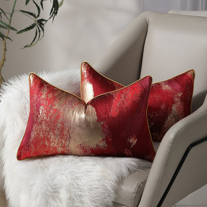 Modern Abstract Jacquard Throw Pillow Covers, Set of 2 | Luxury Decorative Cushions