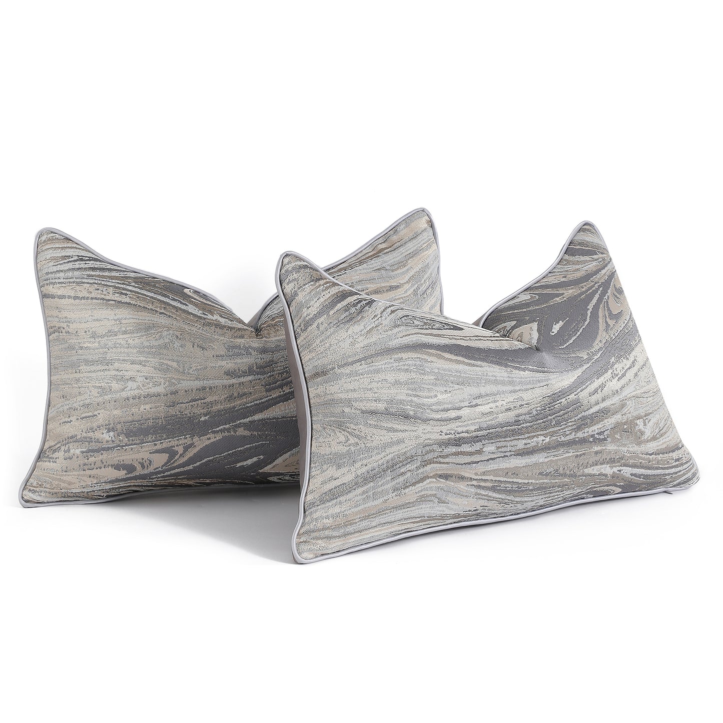 Modern Abstract Jacquard Throw Pillow Covers, Set of 2 | Luxury Decorative Cushions