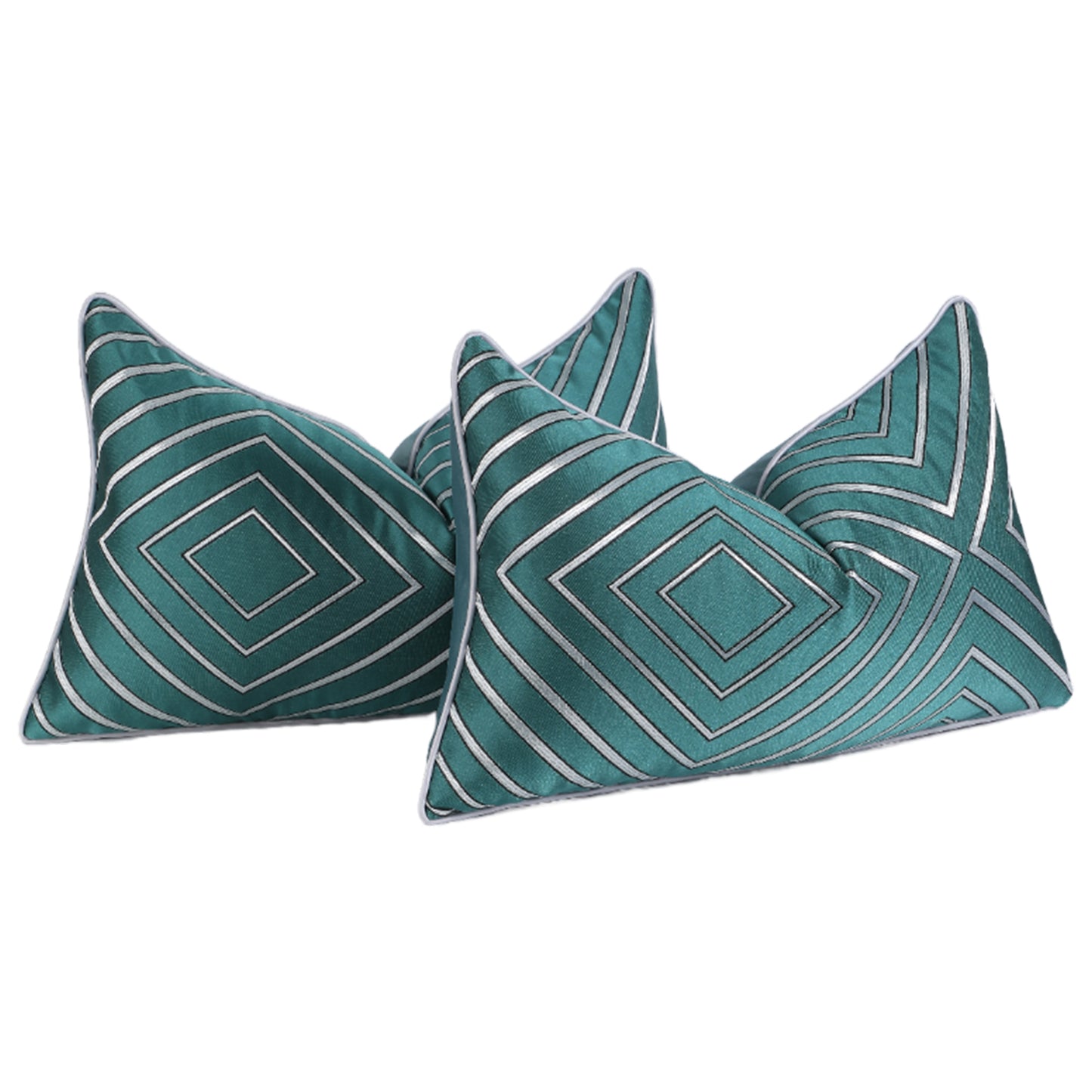 Modern Abstract Jacquard Throw Pillow Covers, Set of 2 | Luxury Decorative Cushions