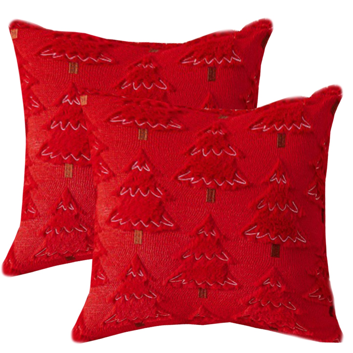 Christmas Tree Throw Pillow Covers 18x18 inch Set of 2 Winter Holiday Decorative Cushion Covers for Sofa