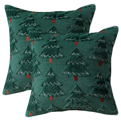 Christmas Tree Throw Pillow Covers 18x18 inch Set of 2 Winter Holiday Decorative Cushion Covers for Sofa