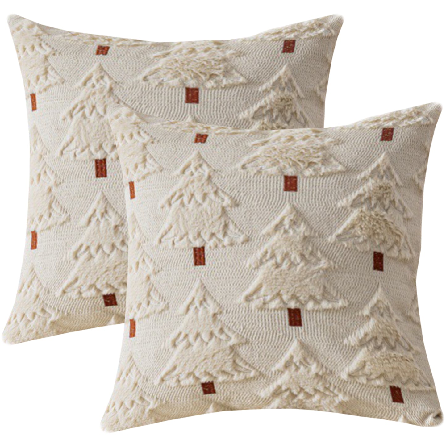 Christmas Tree Throw Pillow Covers 18x18 inch Set of 2 Winter Holiday Decorative Cushion Covers for Sofa