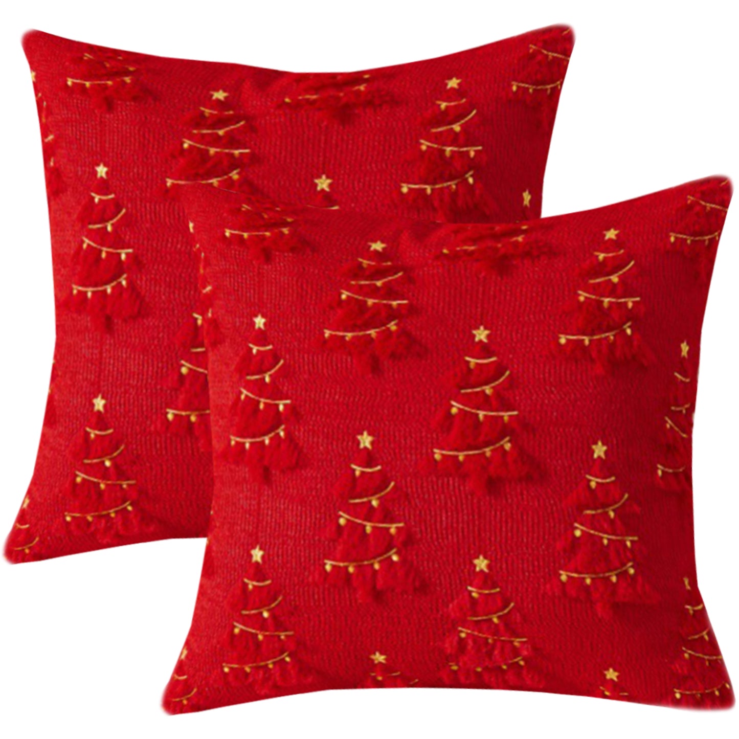Christmas Tree Throw Pillow Covers 18x18 inch Set of 2 Winter Holiday Decorative Cushion Covers for Sofa