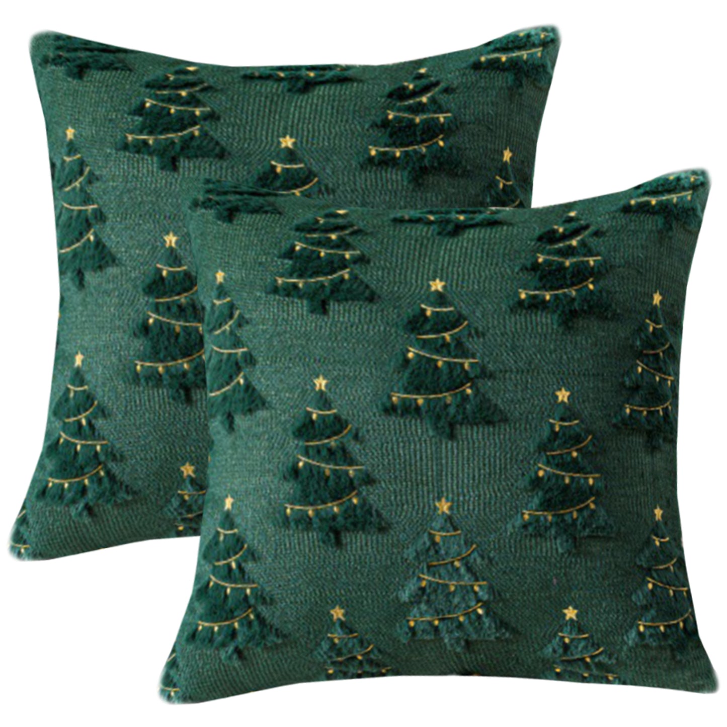 Christmas Tree Throw Pillow Covers 18x18 inch Set of 2 Winter Holiday Decorative Cushion Covers for Sofa