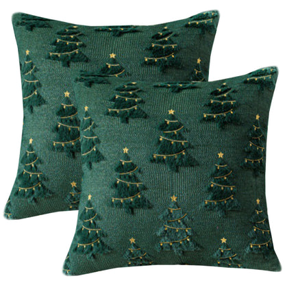 Christmas Tree Throw Pillow Covers 18x18 inch Set of 2 Winter Holiday Decorative Cushion Covers for Sofa