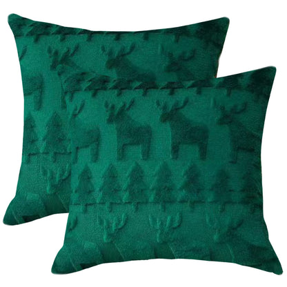 Christmas Tree Throw Pillow Covers 18x18 inch Set of 2 Winter Holiday Decorative Cushion Covers for Sofa