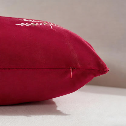 Christmas Tree Lumbar Pillow Covers 12x20 inch Set of 2 Xmas Embroidery Velvet Decorative Cushion Covers