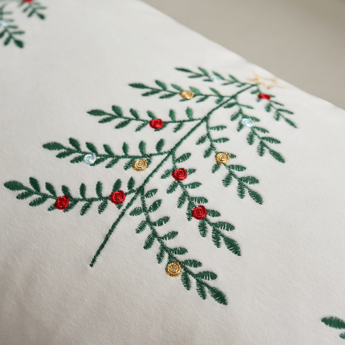 Christmas Tree Lumbar Pillow Covers 12x20 inch Set of 2 Xmas Embroidery Velvet Decorative Cushion Covers