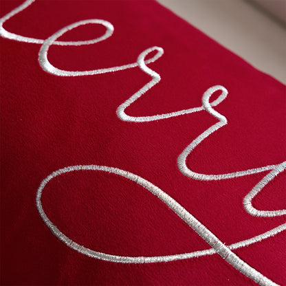 Christmas Tree Lumbar Pillow Covers 12x20 inch Set of 2 Xmas Embroidery Velvet Decorative Cushion Covers