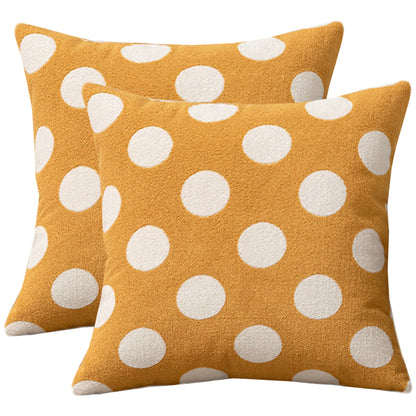 Polka Dots Throw Pillow Covers 18x18 inch Set of 2 Bohemian Farmhouse Decorative Cushion Covers